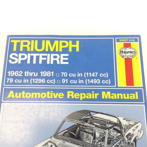 Haynes Triumph Spitfire (1962-1981) Repair Manual - Picture 15 of 16